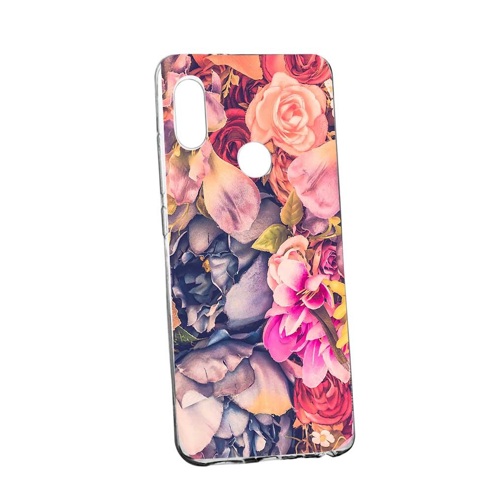 Husa Silicon, Transparent, Slim, Floral, 5, Xiaomi Mi8