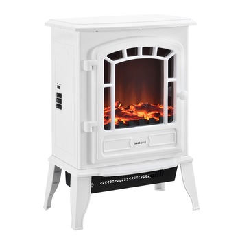 Semineu electric AASL-6202, cas.pro, 39 x 24 x 56,5 cm, 1000 / 2000W, plastic, metal, sticla, alb Semineu electric AASL-6202, cas.pro, 39 x 24 x 56,5 cm, 1000 / 2000W, plastic, metal, sticla, alb