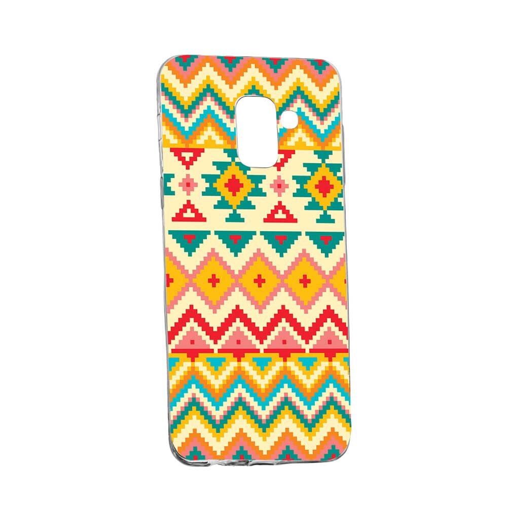 Husa Silicon, Transparent, Slim, Aztec, 11, Samsung Galaxy J6 2018