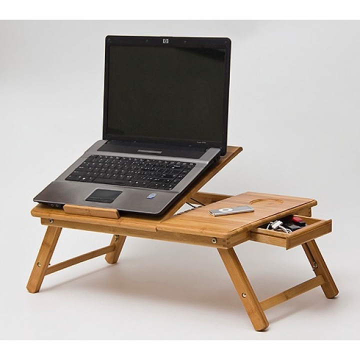 Бамбукова масичка за лаптоп с охладител Bamboo Table