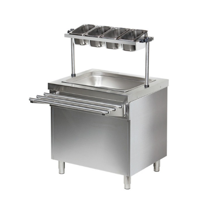 Stand inox pentru tacamuri, paine si condimente Moratti, 800x700x1500 mm