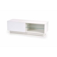 Comoda TV, design modern minimalist, culoare alba, inaltime 38 cm