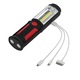 Lanterna LED & COB, reincarcabila USB, lampa exterioara, magnet pentru atasare pe metale, negru&rosu