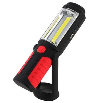 Lanterna LED & COB, reincarcabila USB, lampa exterioara, magnet pentru atasare pe metale, negru&rosu Lanterna LED & COB, reincarcabila USB, lampa exterioara, magnet pentru atasare pe metale, negru&rosu