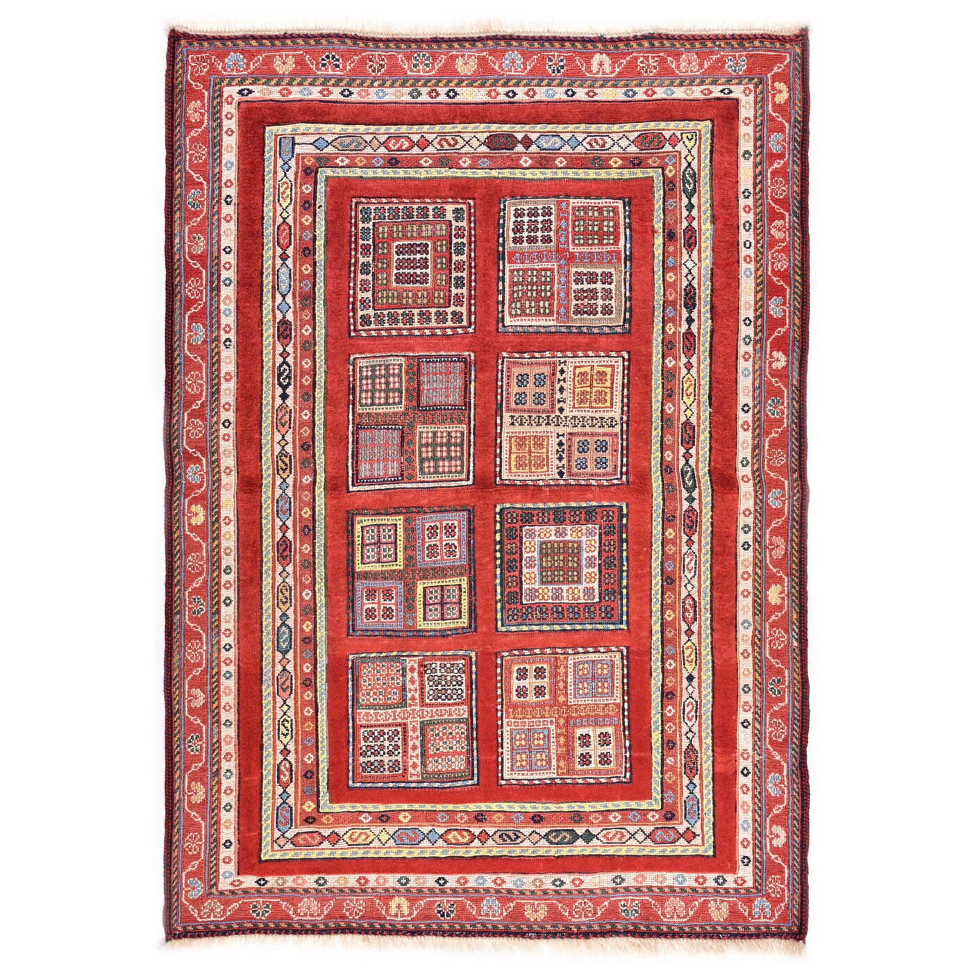 Covor Sirjan Relief,Lana,Rosu,lucrat manual,115X85