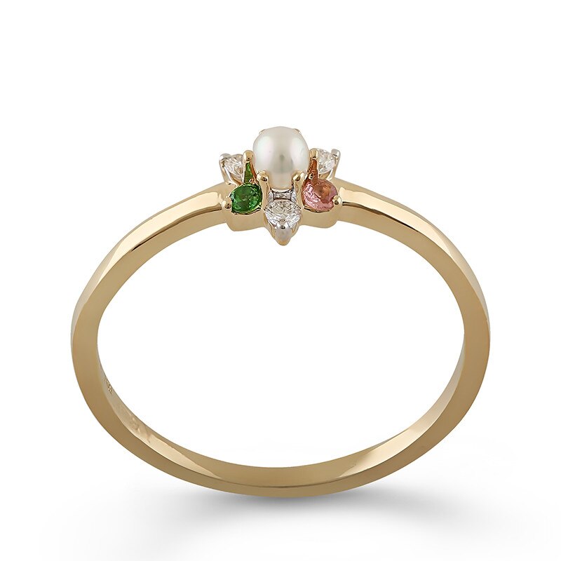 Inel Deruvo Aur 18k Diamante, Pietre Multicolore, Perla Cultura, 54 RAJR28265-PMCDY