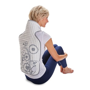 Perna pentru spate si gat cu incalzire electrica, micro-fibra, 60*40 cm, 3 setari temperatura, protectie la supraincalzire, alba Perna pentru spate si gat cu incalzire electrica, micro-fibra, 60*40 cm, 3 setari temperatura, protectie la supraincalzire, alba