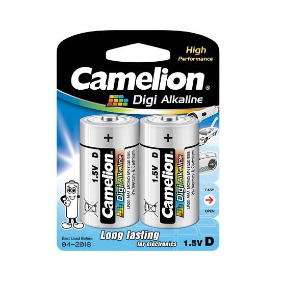 Baterii Camelion Digi Alkaline R20 D 2 bucati / set