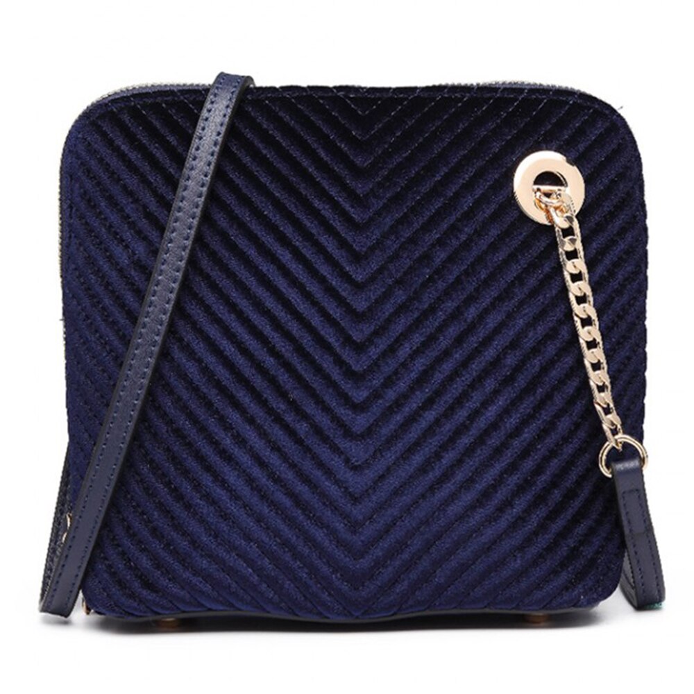 Geanta pentru femei, tip crossbody, din catifea, Astana, LT1863N Albastru inchis