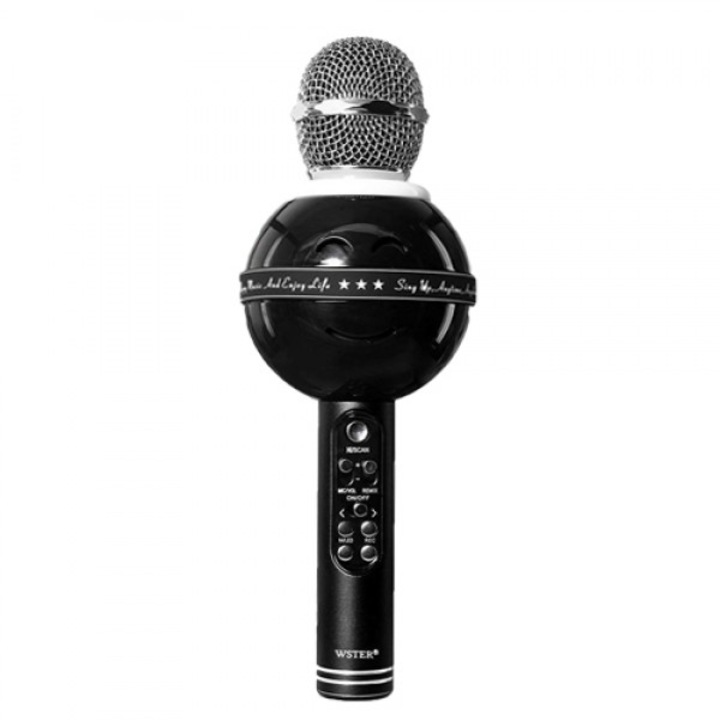 Караоке микрофон вградена колона, WS-878, Черен