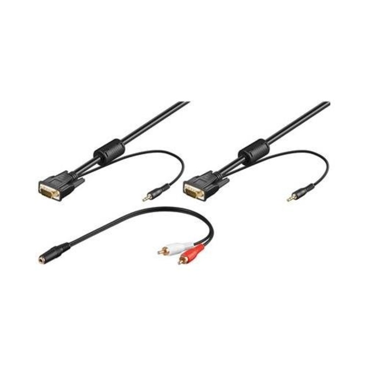 Cablu VGA cu audio Jack, 3m