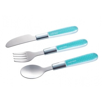 Tacamuri metalice Canpol pentru copii albastru Tacamuri metalice Canpol pentru copii albastru