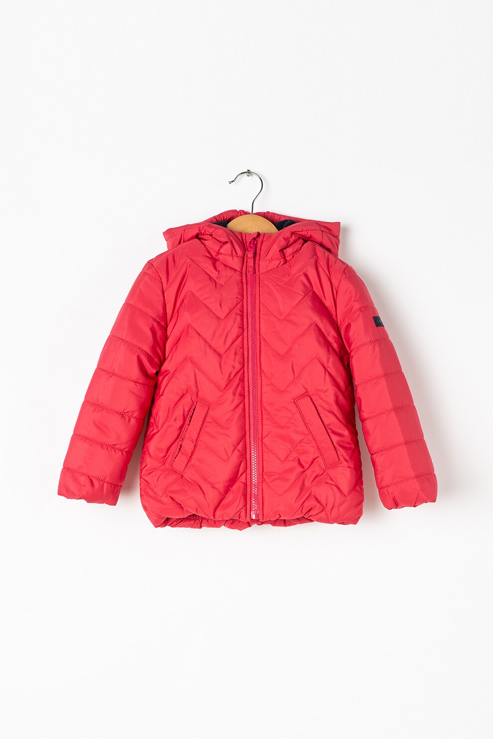 Esprit, Geaca cu gluga si aspect matlasat, pentru copii, Corai, 128-134 CM