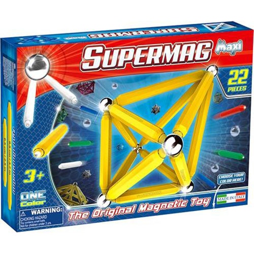 Set de constructie magnetic Supermag, One Color, 22 piese