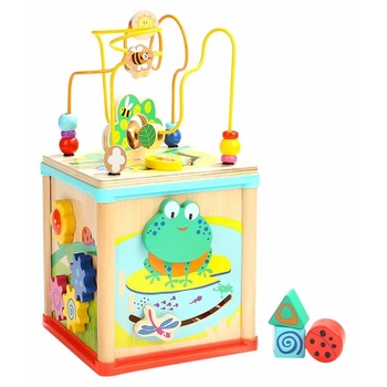 Jucarie cub educational din lemn,5 in 1 Jucarie cub educational din lemn,5 in 1