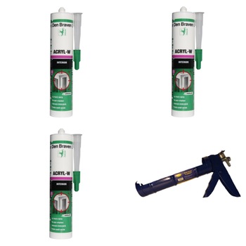 Pachet 3 bucati Etansant acrilic Den Braven Acryl - W, alb, interior, 280 ml + Pistol silicon din metal, albastru Pachet 3 bucati Etansant acrilic Den Braven Acryl - W, alb, interior, 280 ml + Pistol silicon din metal, albastru