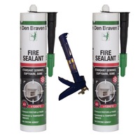pachet 2 bucati etansant den braven fire sealant negru rezistent la temperatura 280 ml  1 bucata pistol silicon din metal albastru imagen 2_0_
0