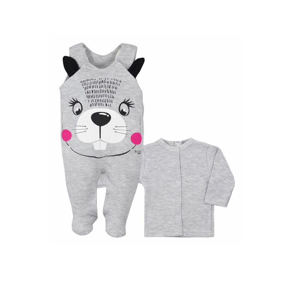 Compleu 2 piese bebelusi Smile Koala 3549-G1, Gri