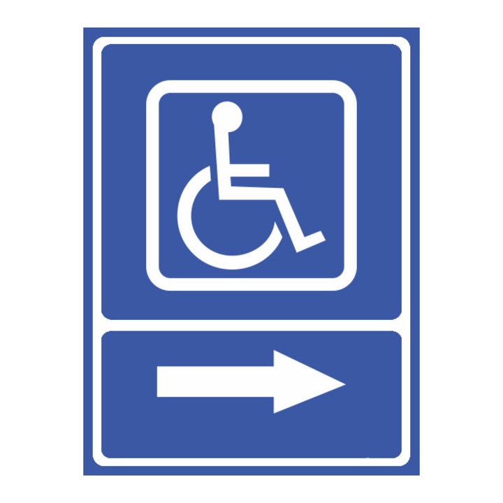 Indicator autocolant - Directie de urmat, 15x20 cm