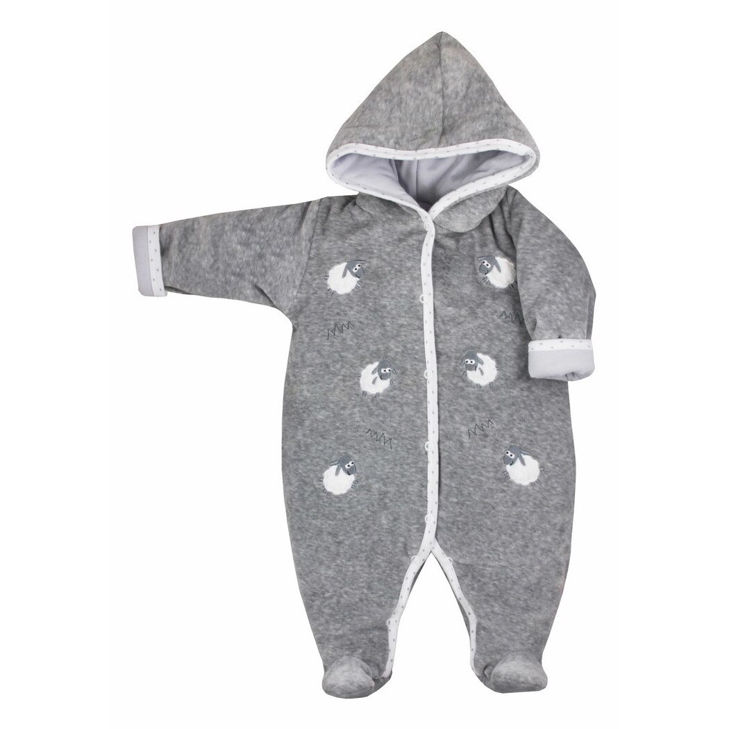 Salopeta cu maneca lunga pentru bebelusi Koala Owieczki 3515-G, Gri, 74