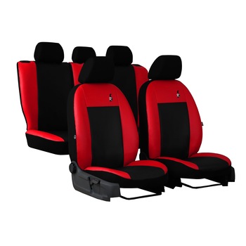 Set huse auto Pok-Ter din piele ecologica pentru Audi 80 B4, Rosu/Negru Set huse auto Pok-Ter din piele ecologica pentru Audi 80 B4, Rosu/Negru