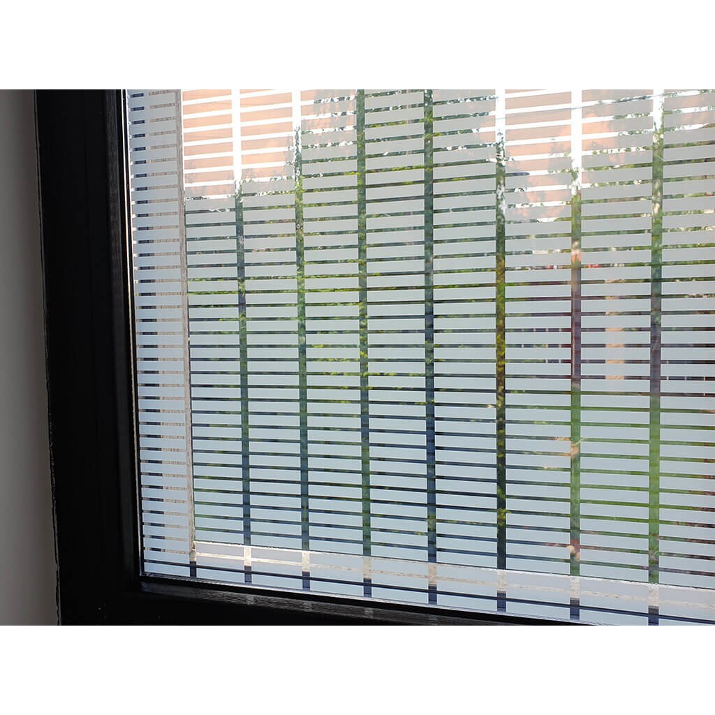 Folie decorativa pentru geam autoadeziva coloane dreptunghiuri albe, 3 m x 1.52 m