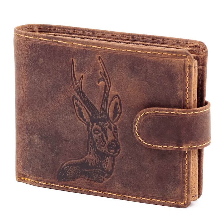 Мъжки портфейл GreenDeed, Кожа, Кафяв, Deer, #4885