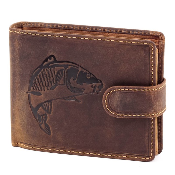 Мъжки портфейл GreenDeed, Кожа, Кафяв, Carp #5151