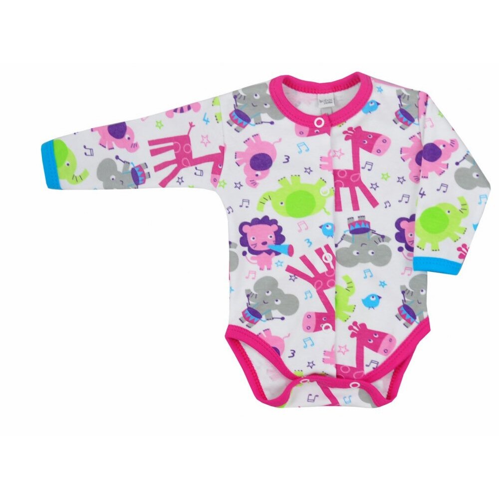 Body cu maneca lunga pentru fete Koala Zoo 3186-R, Roz