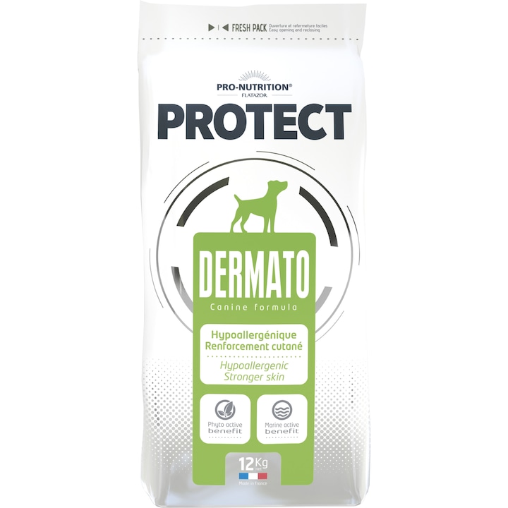 Hipoallergén eledel kutyáknak, Flatazor Protect Dermato, 12 kg