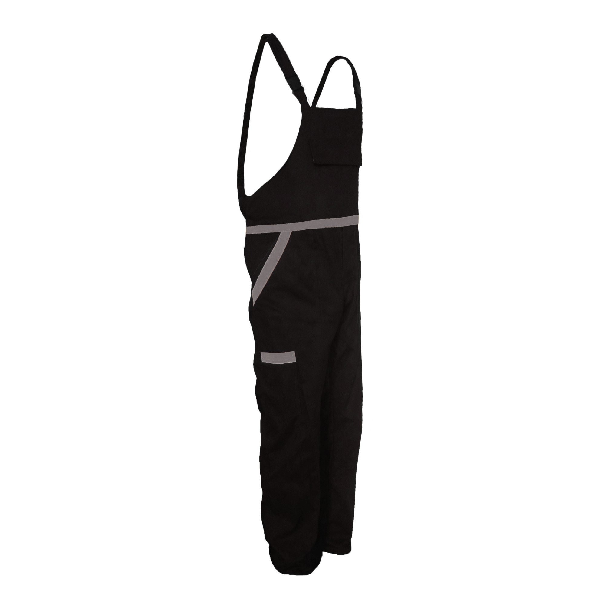 Pantaloni de lucru cu Pieptar Skill, Negru/Gri, marime 46 (M)