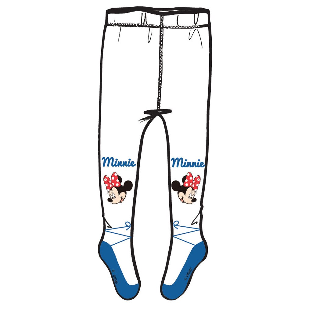 Ciorapi cu chilot, alb cu albastru, Minnie