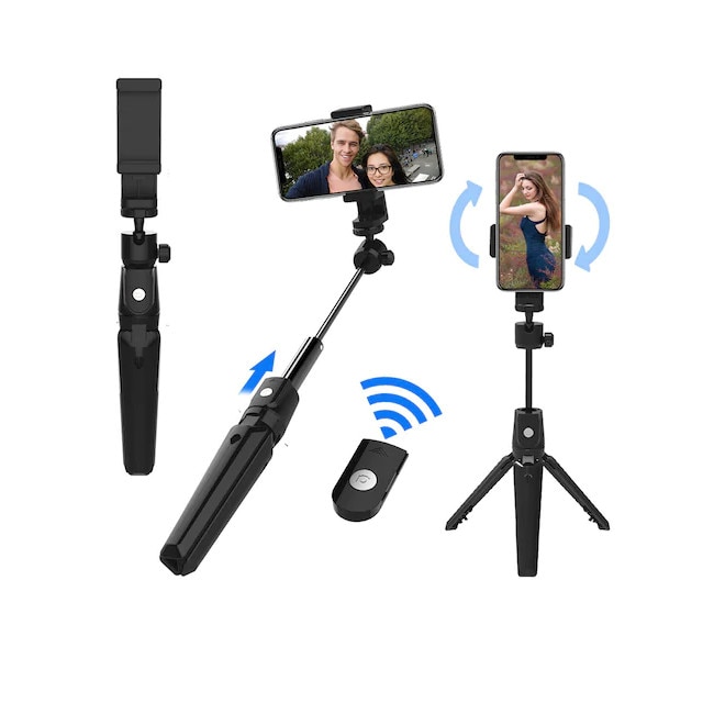 Selfie Stick sau Tripod NEGRU, 155g, Bluetooth Detasabila BTG255 eMAG.ro