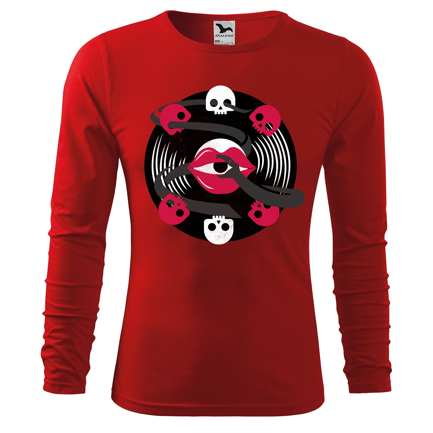 Tricou de barbati personalizat cu maneca lunga,Rosu,marime L