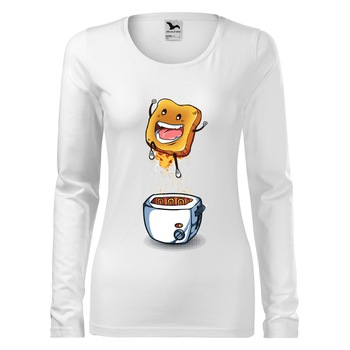 Tricou de dama personalizat cu maneca lunga,Alb,marime M Tricou de dama personalizat cu maneca lunga,Alb,marime M