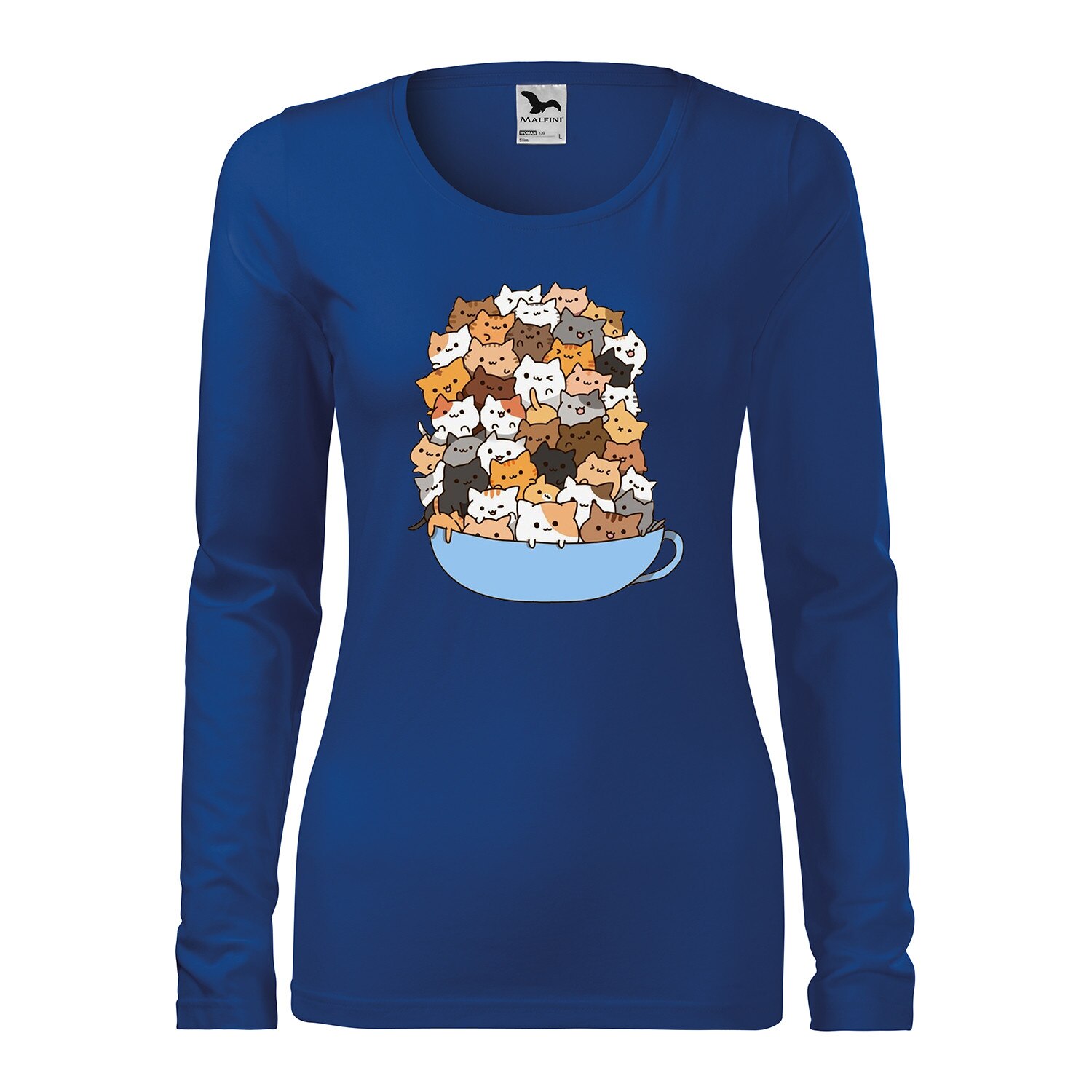 Tricou de dama personalizat cu maneca lunga,Albatru regal,marime M