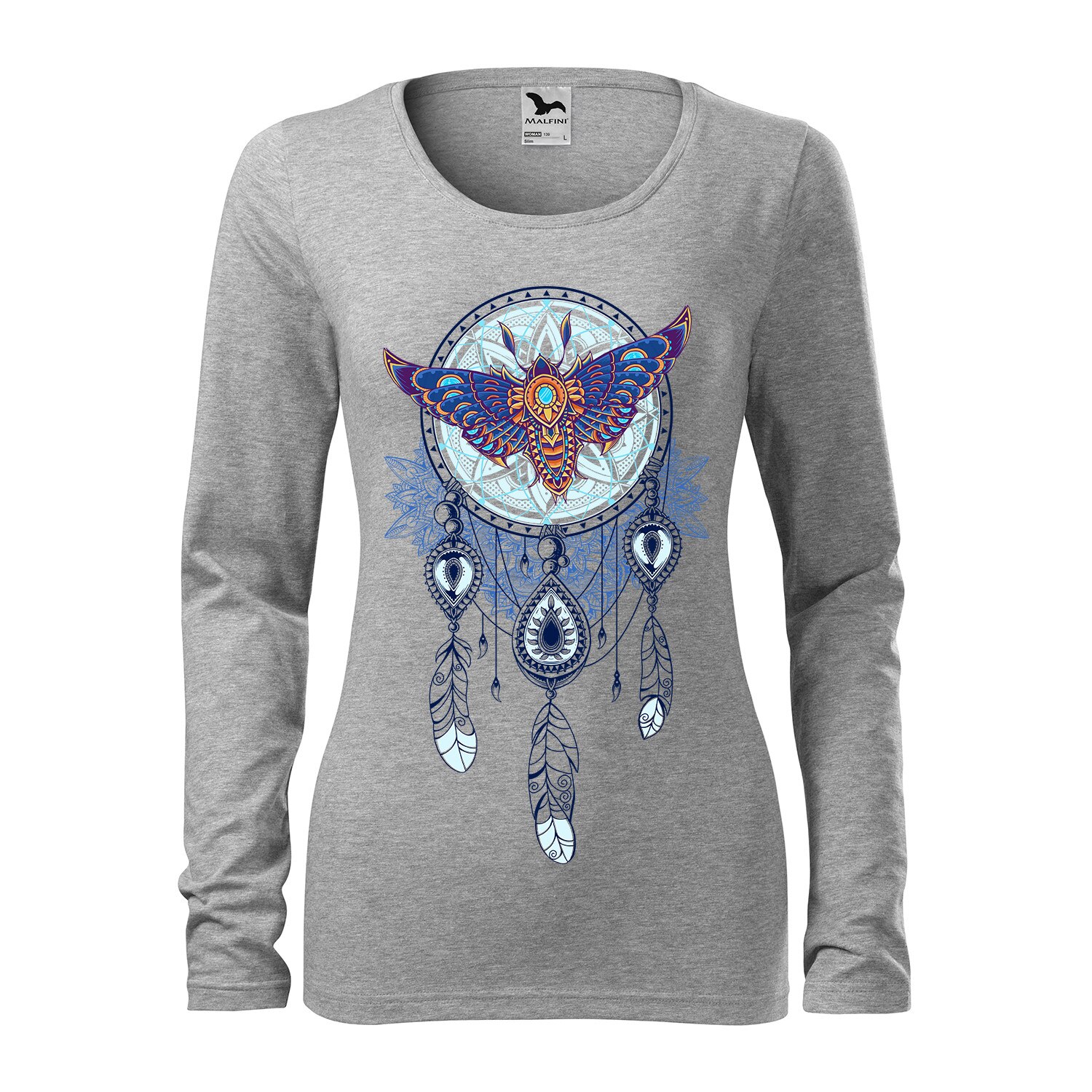 Tricou de dama personalizat cu maneca lunga,Gri inchis,marime 2XL