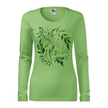 Tricou de dama personalizat cu maneca lunga,Verde iarba,marime M Tricou de dama personalizat cu maneca lunga,Verde iarba,marime M