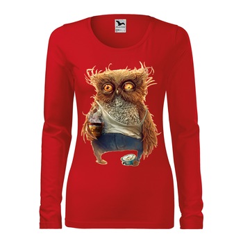 Tricou de dama personalizat cu maneca lunga,Rosu,marime M Tricou de dama personalizat cu maneca lunga,Rosu,marime M