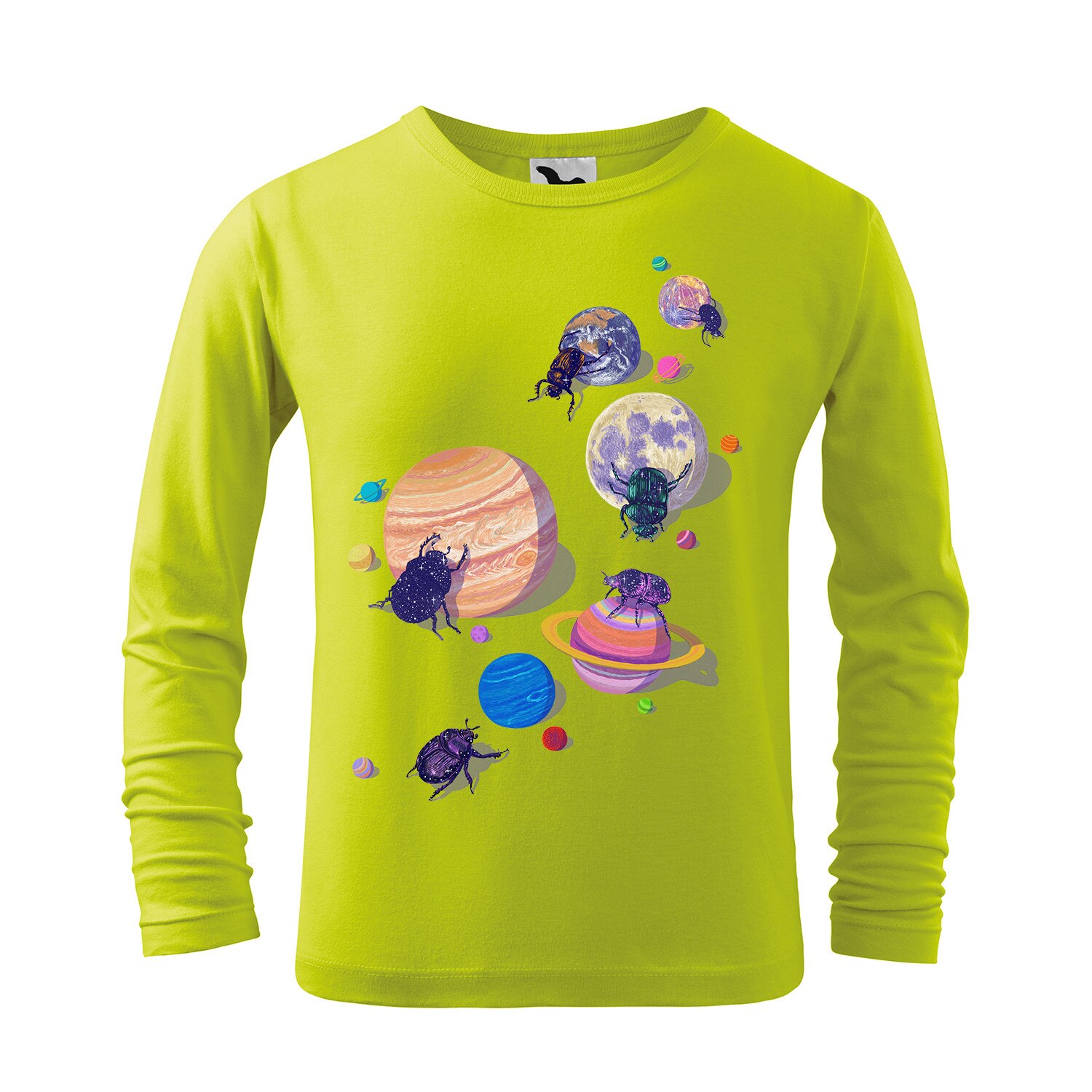 Tricou cu maneca lunga pentru copii,personalizat,Galben lime,4 ani