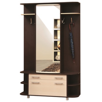 Cuier PRIMA, 135x41x211cm, Wenge/Mesteacan Cuier PRIMA, 135x41x211cm, Wenge/Mesteacan