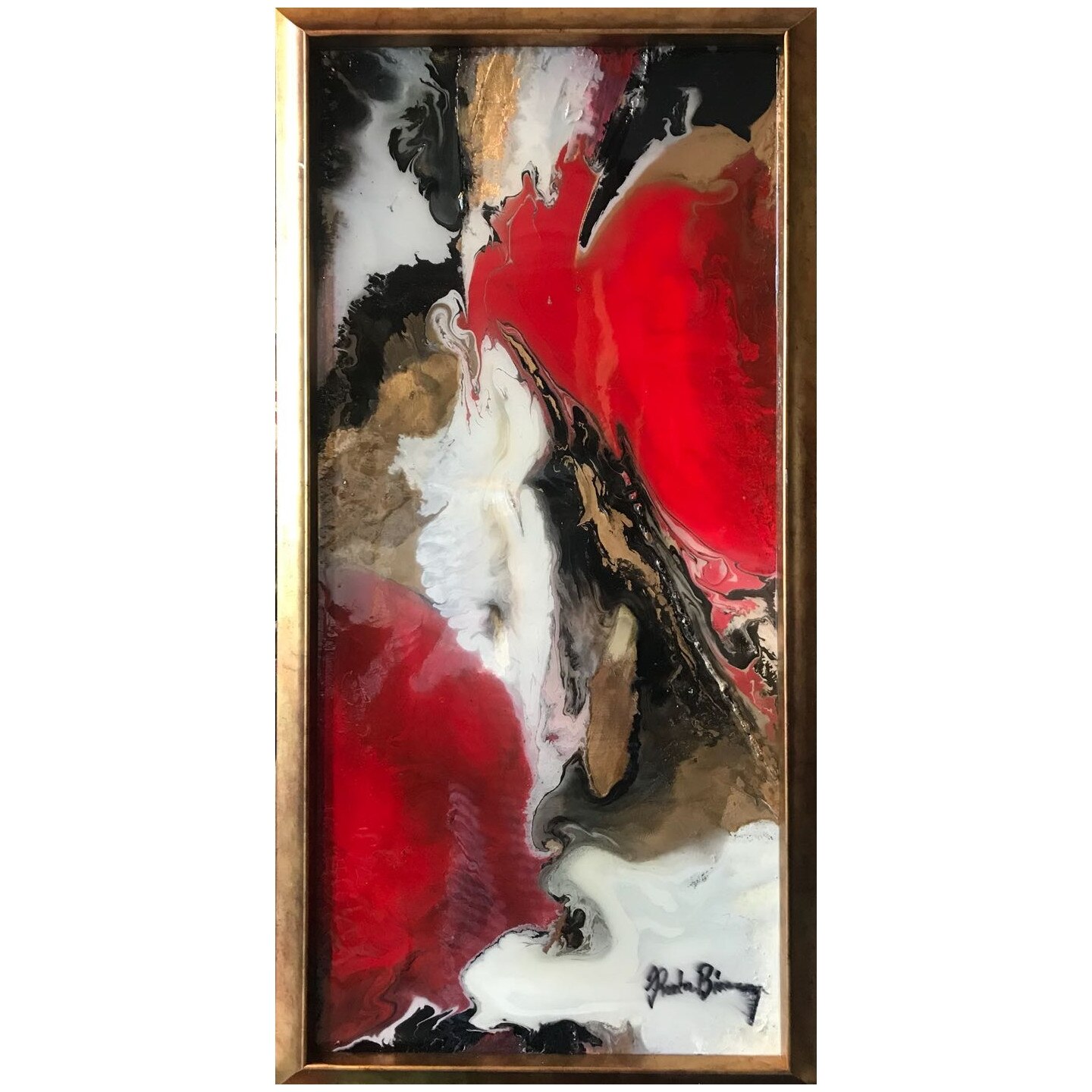 Zile toride.Tablou abstract. Peisaj abstract padure, Tablou original abstract. tablou cu rasina, pictura epoxidica