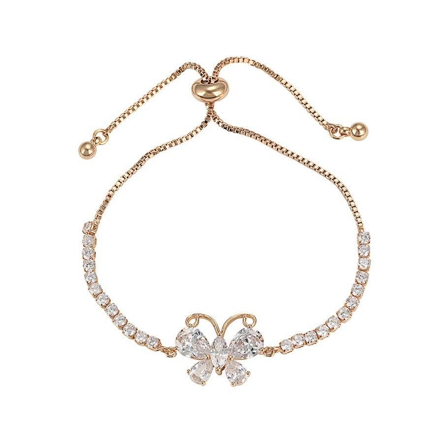 Bratara Luxury Butterfly,ajustabila,dublu placata aur 18K