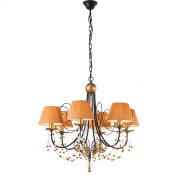 Lustra clasica Intrigo, 6XE-14, abajur textil, IIN C6 Lustra clasica Intrigo, 6XE-14, abajur textil, IIN C6