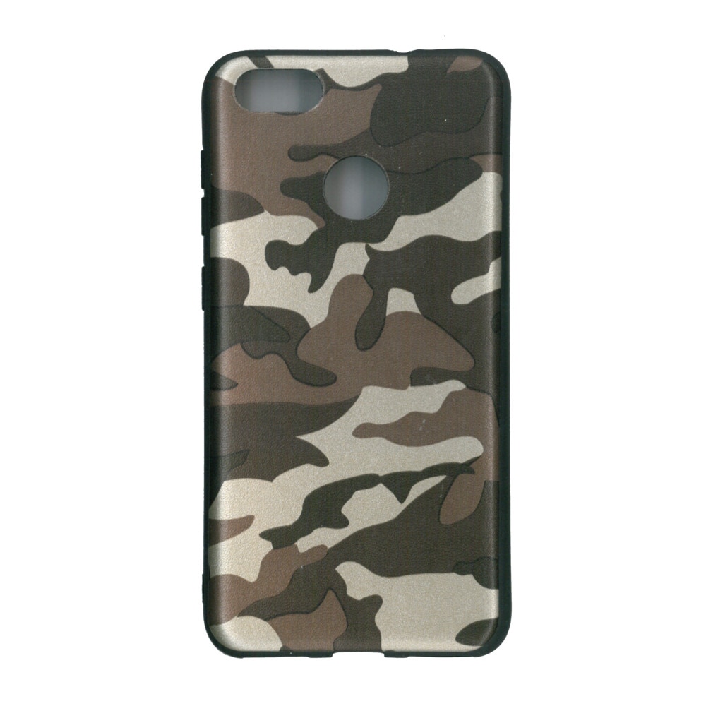 Husa din silicon, EuroCELL, pentru Huawei Ascend Y6 Pro 2017, print army maro