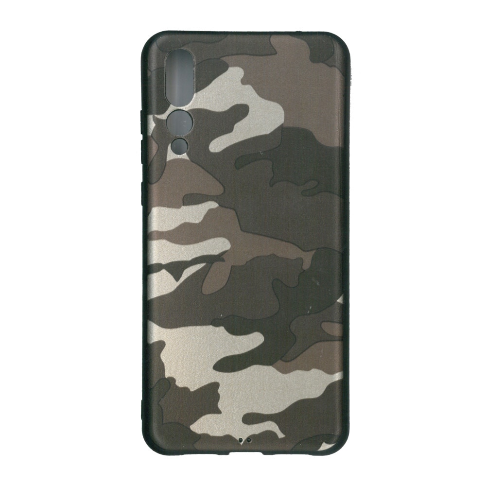 Husa din silicon, EuroCELL, pentru Huawei P20 Pro, print army maro