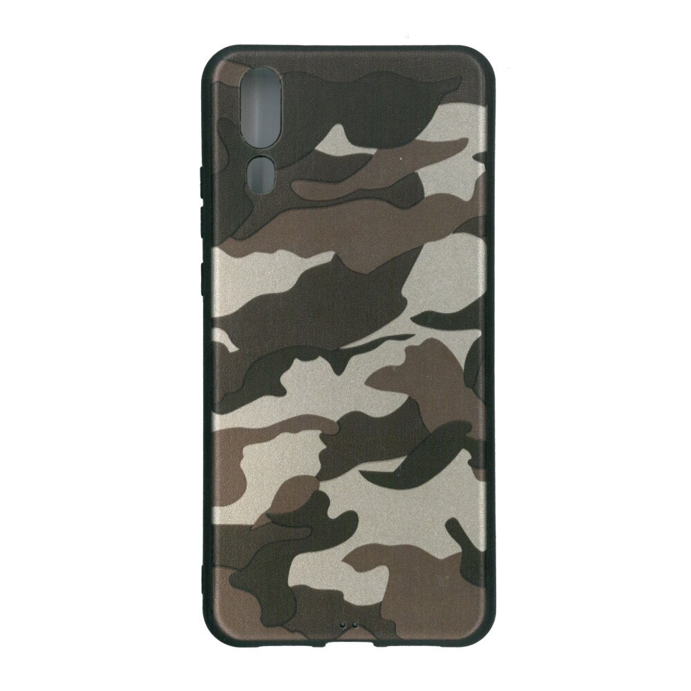 Husa din silicon, EuroCELL, pentru Huawei P20 , print army maro
