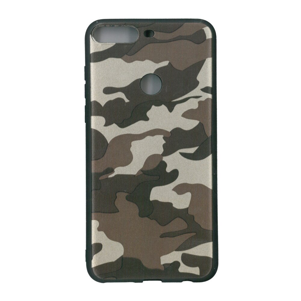 Husa din silicon, EuroCELL, pentru Huawei Ascend Y7 Prime 2018, print army maro