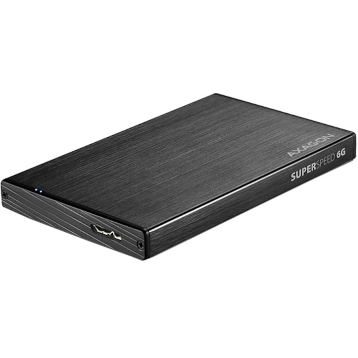 Axagon EE25-XA6 Külső merevlemez ház, USB 3.0, 2.5 SATA HDD/SSD kompatibilis, 6 Gbit/s, Alumínium, Fekete