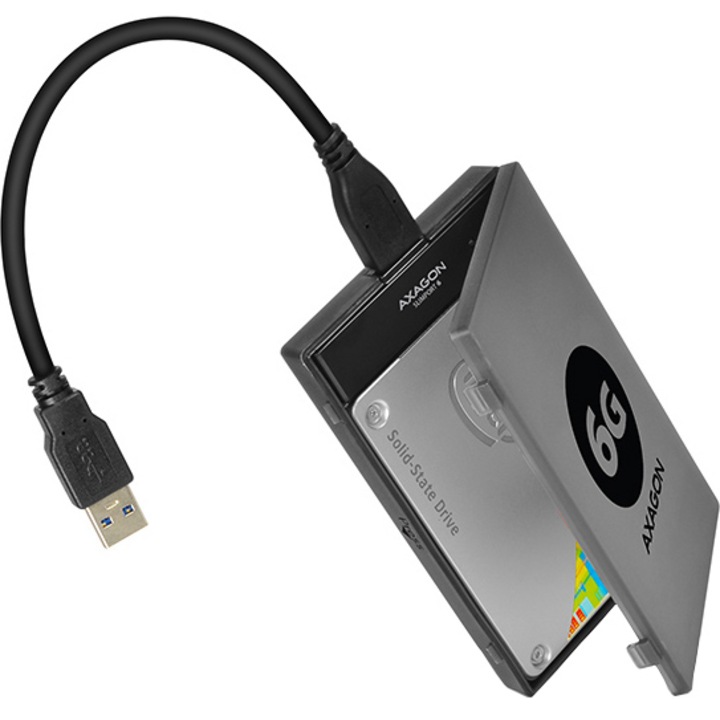 Rack extern Axagon ADSA-1S6, USB 3.0, compatibil 2.5 inch SATA HDD/SSD, 6 Gbit/s, Negru